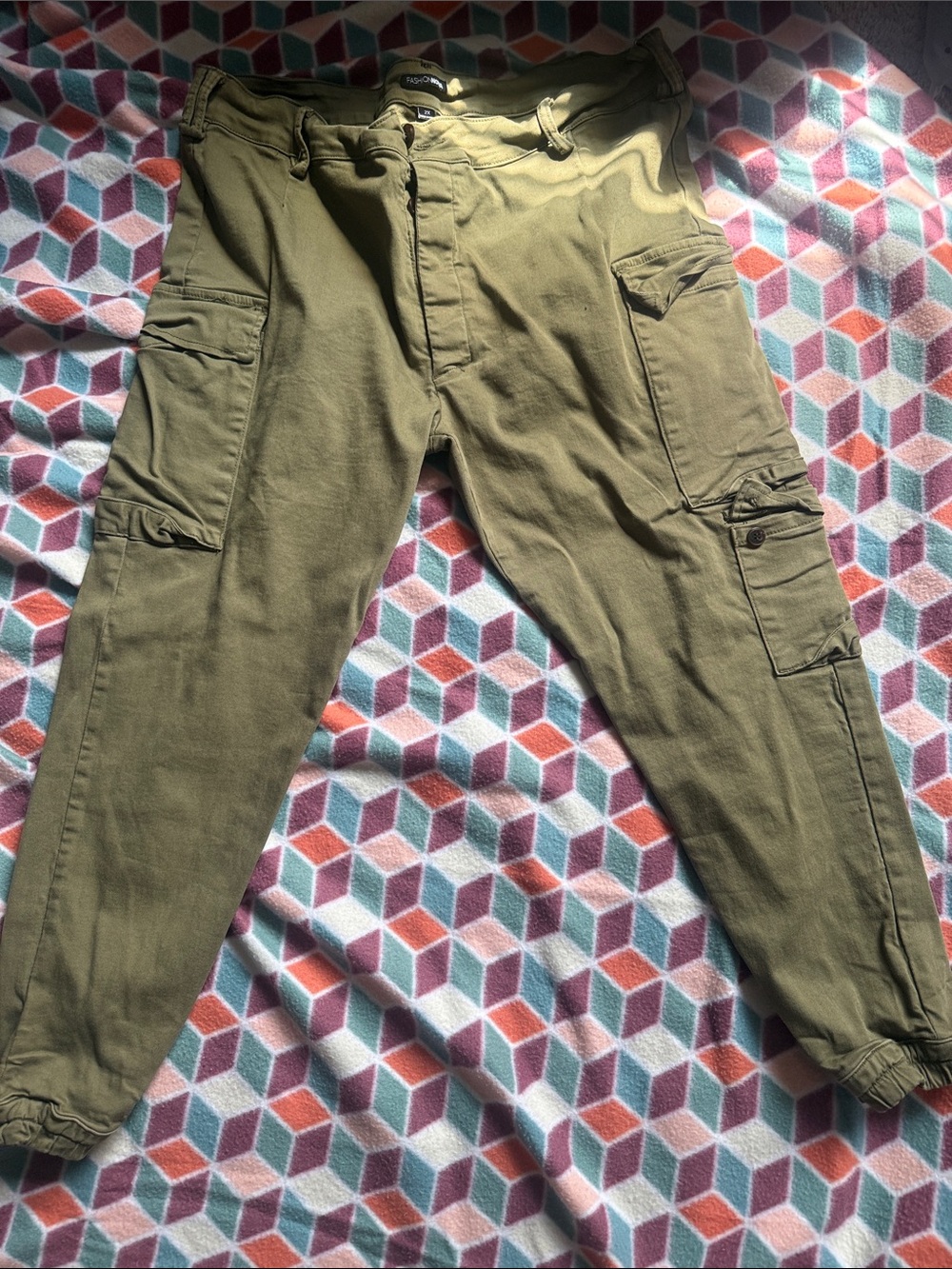 Fashion Nova Cargo Jogger Pants - Olive Green